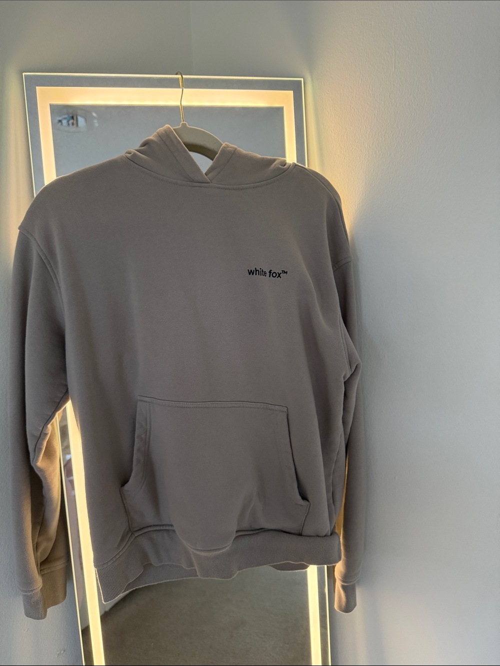 White Fox Boutique Taupe Hoodie with Minimal Logo